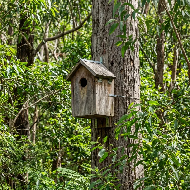 Animal nesting box installed as a humane alternative to a Lake Gardens roof cavity