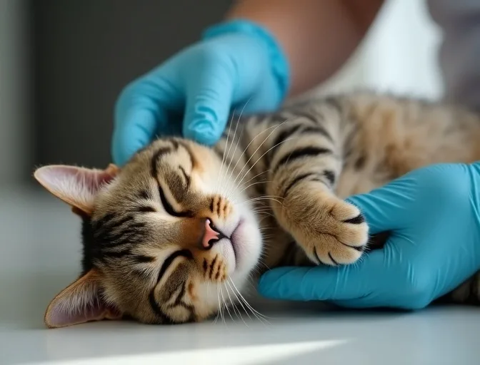 Specialist carefully handling a deceased cat with dignity in Lake Gardens